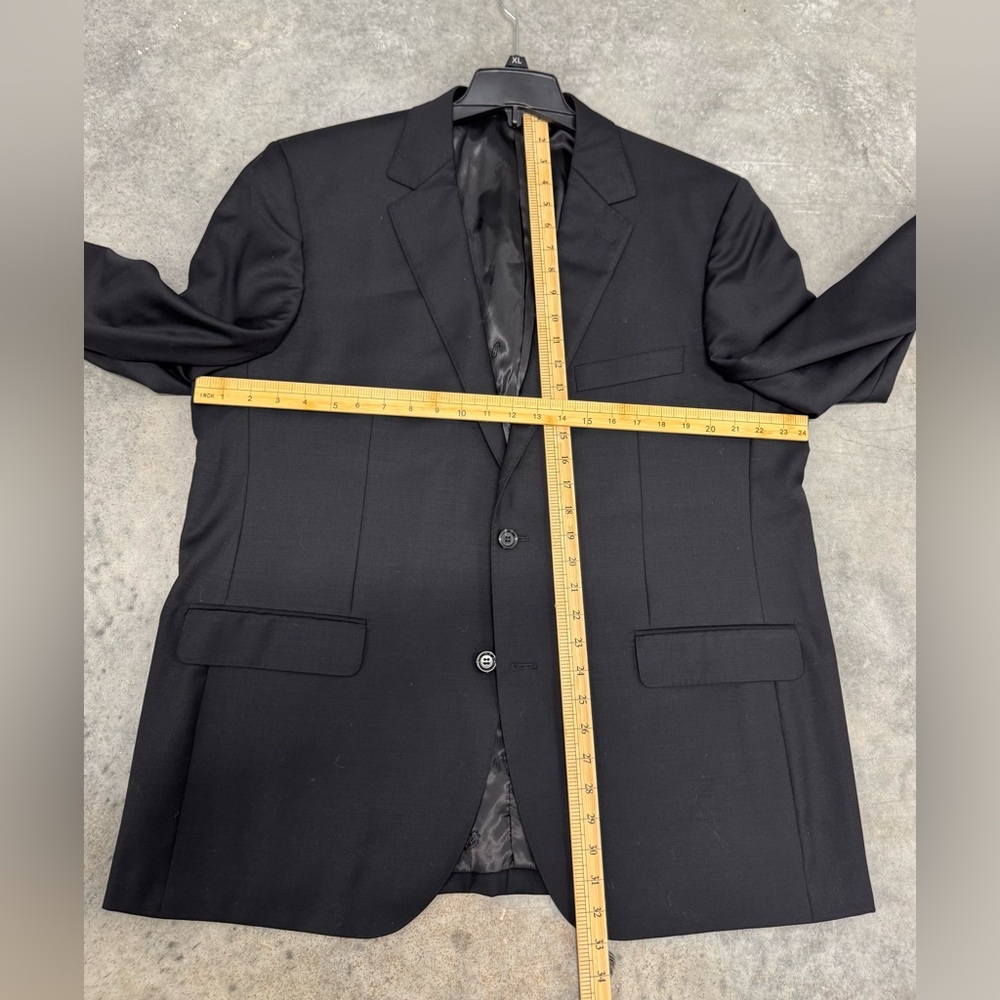 Men's Classic Black Suit Blazer - Tailored Formal Jacket wool/ cashmere mix - Picture 4 of 9